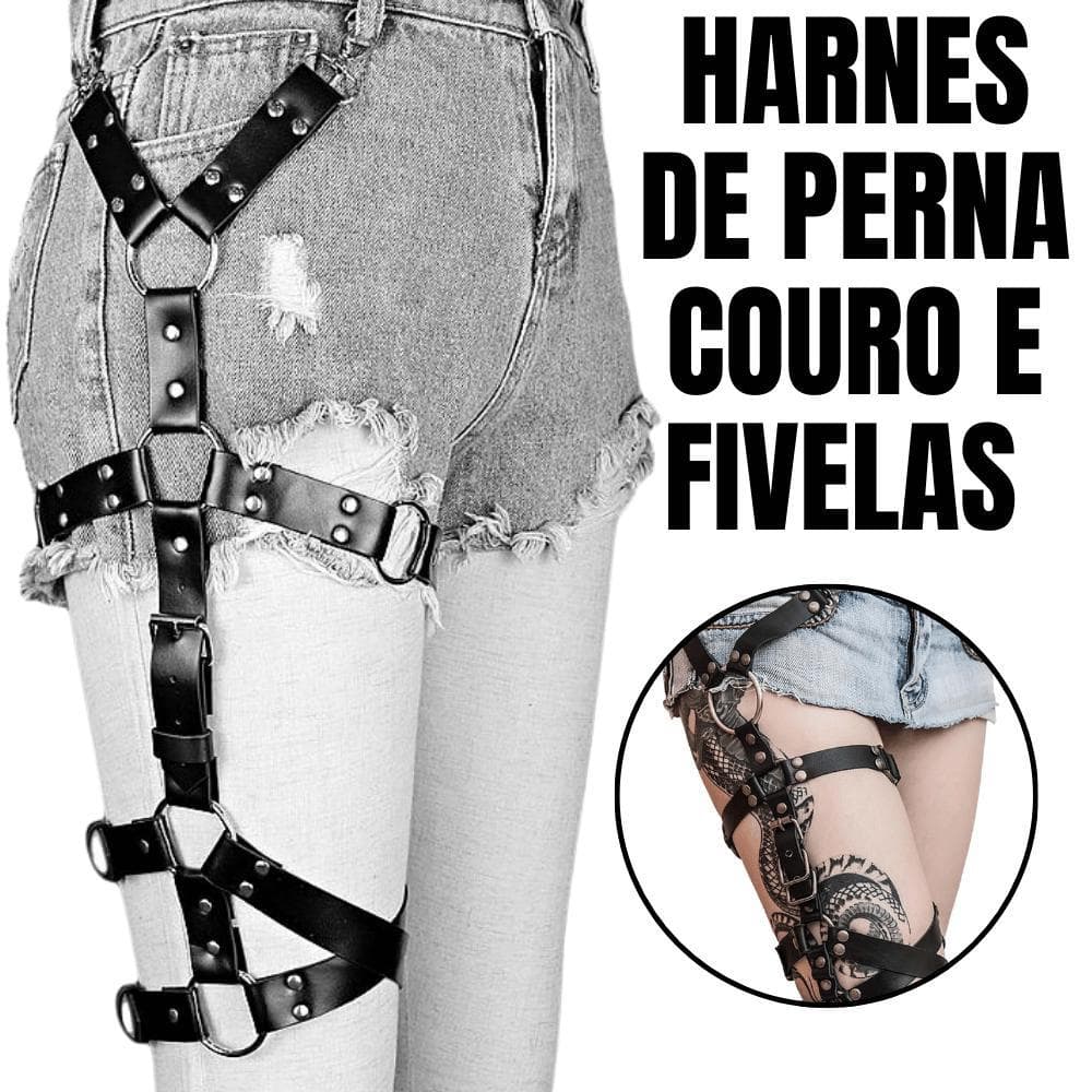 Harness de Perna Couro Unisex Persex Perneira Liga de perna Ajustável Estilo Moda Alternativa Garter