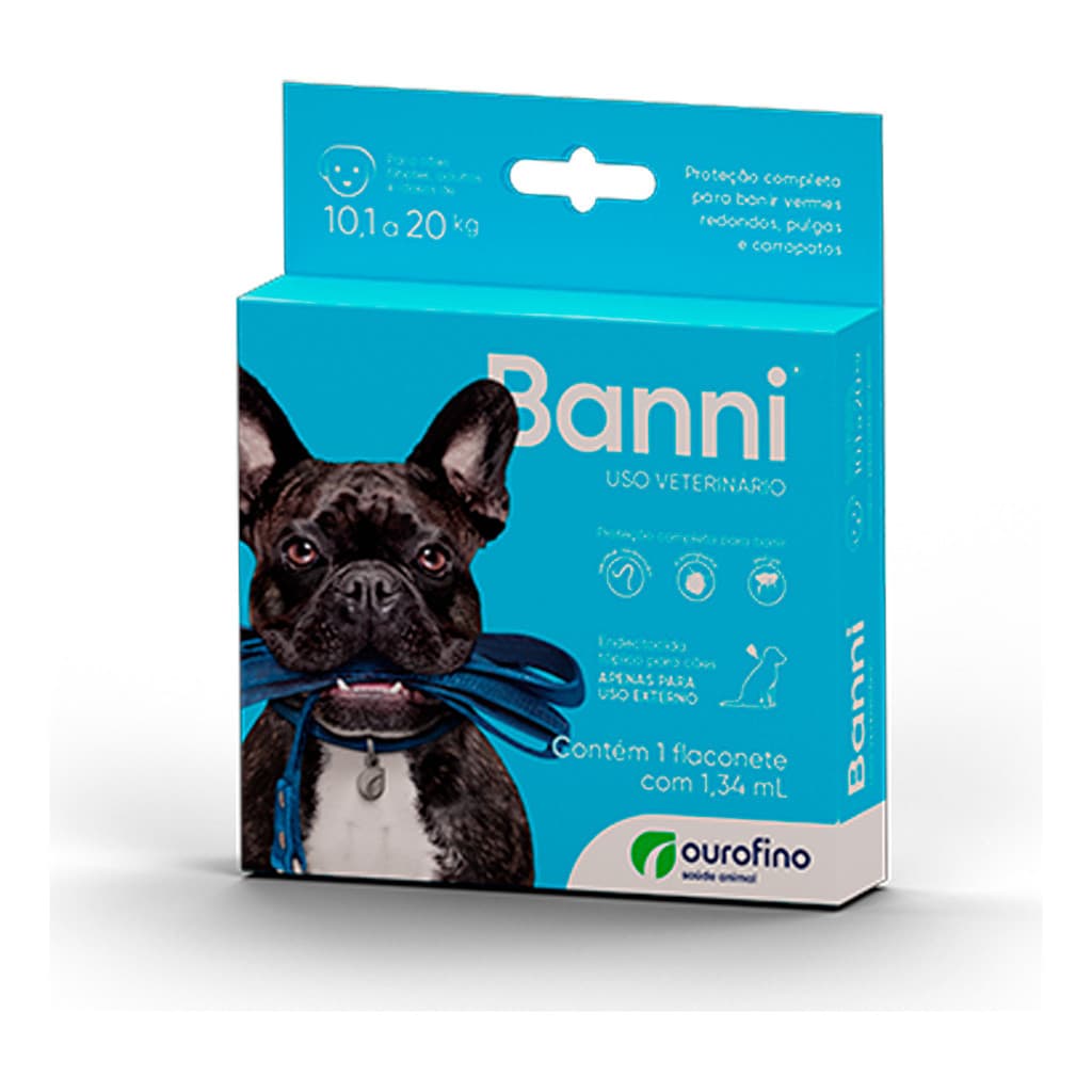 Banni 10 A 20kg Antipulgas E Vermífugo Para Cachorro