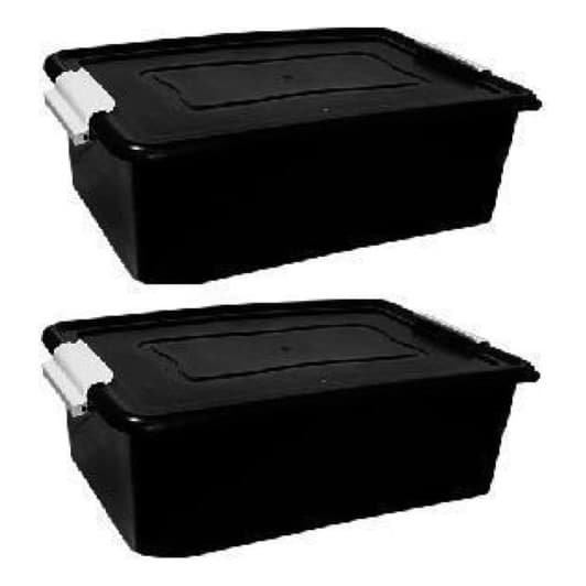 Kit 02 Caixas Organizadoras Com Travas 12 Litros