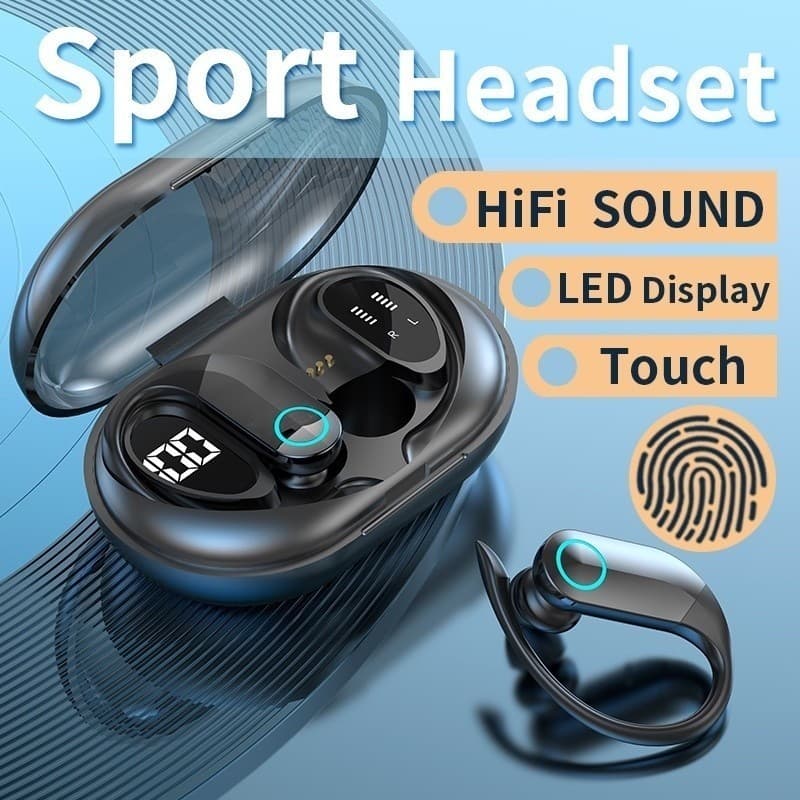 Fone de ouvido Sem Fio Bluetooth TWS Esportivo Design Pendurado Na Orelha Ergonômico K-G37PRO