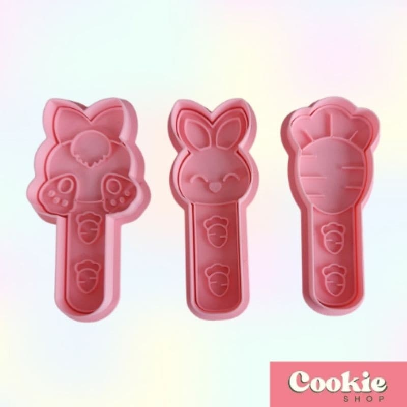 Cortador + Carimbo Sticks de Páscoa para Biscoitos, Massas, Doces e Pasta Americana