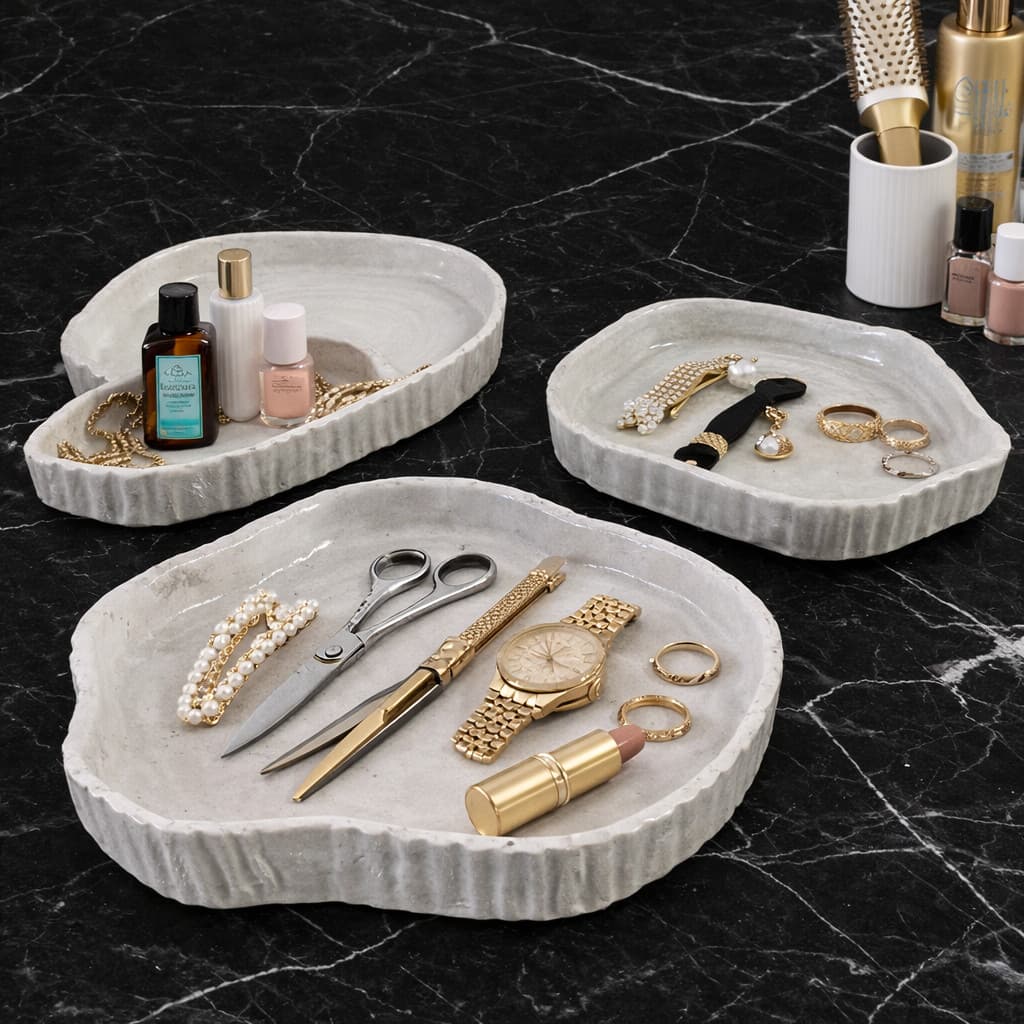3 Porta Acessórios Decorativo para Bancada de Banheiro