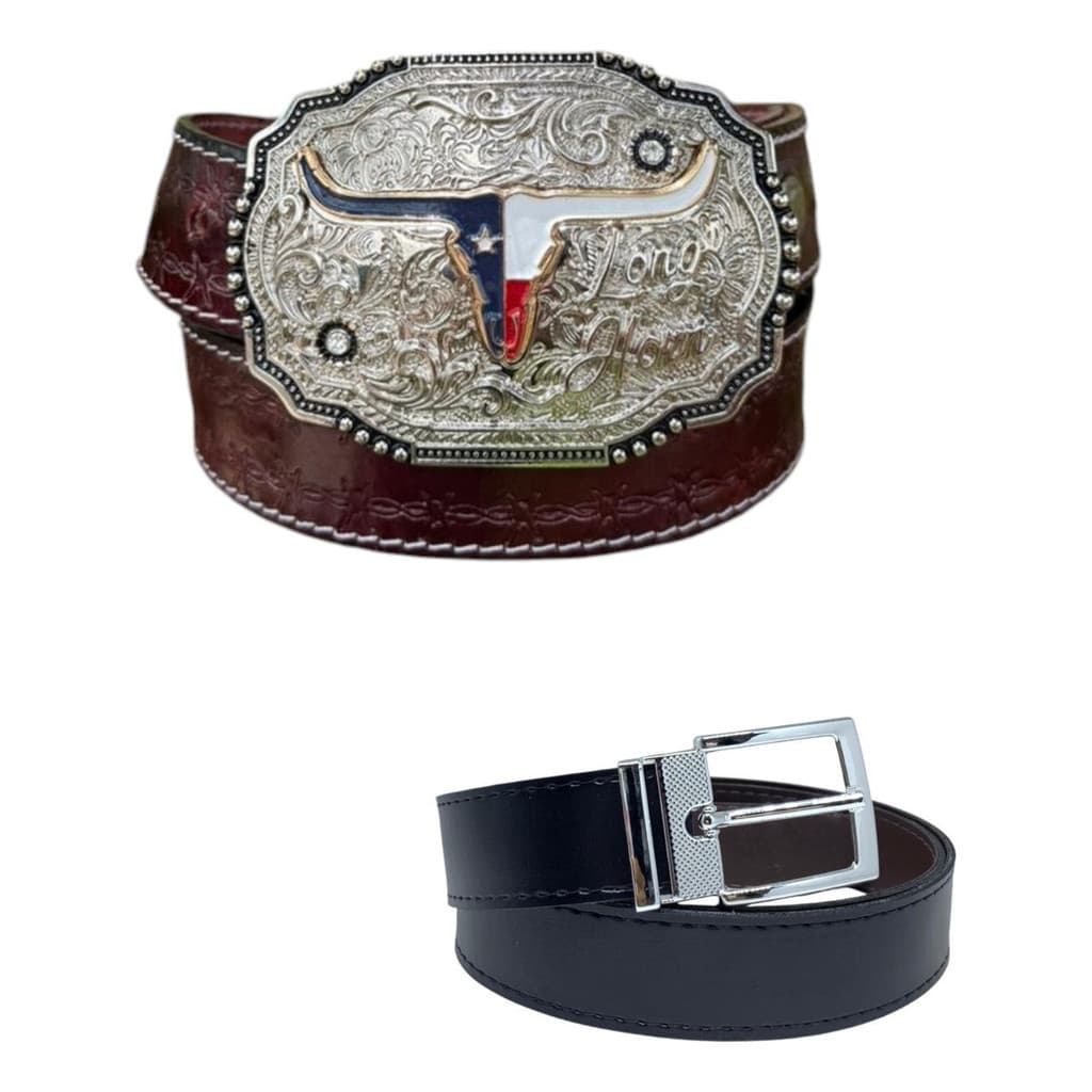 Cinto Baladeiros Amare Country Fivela Grande Boi  + Brinde