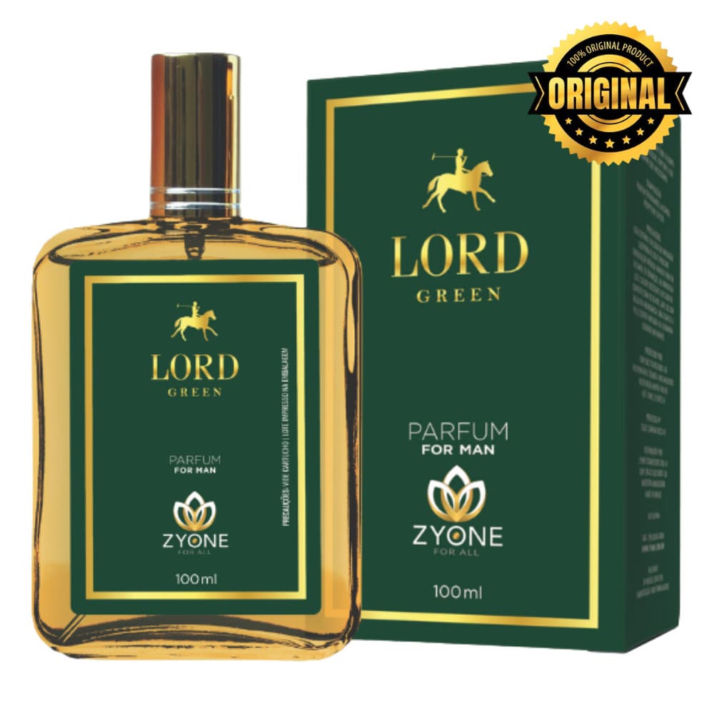Lord Green Zyone Cosméticos Masculino Parfum 100ml Alta Fixação 25% Essência Premium