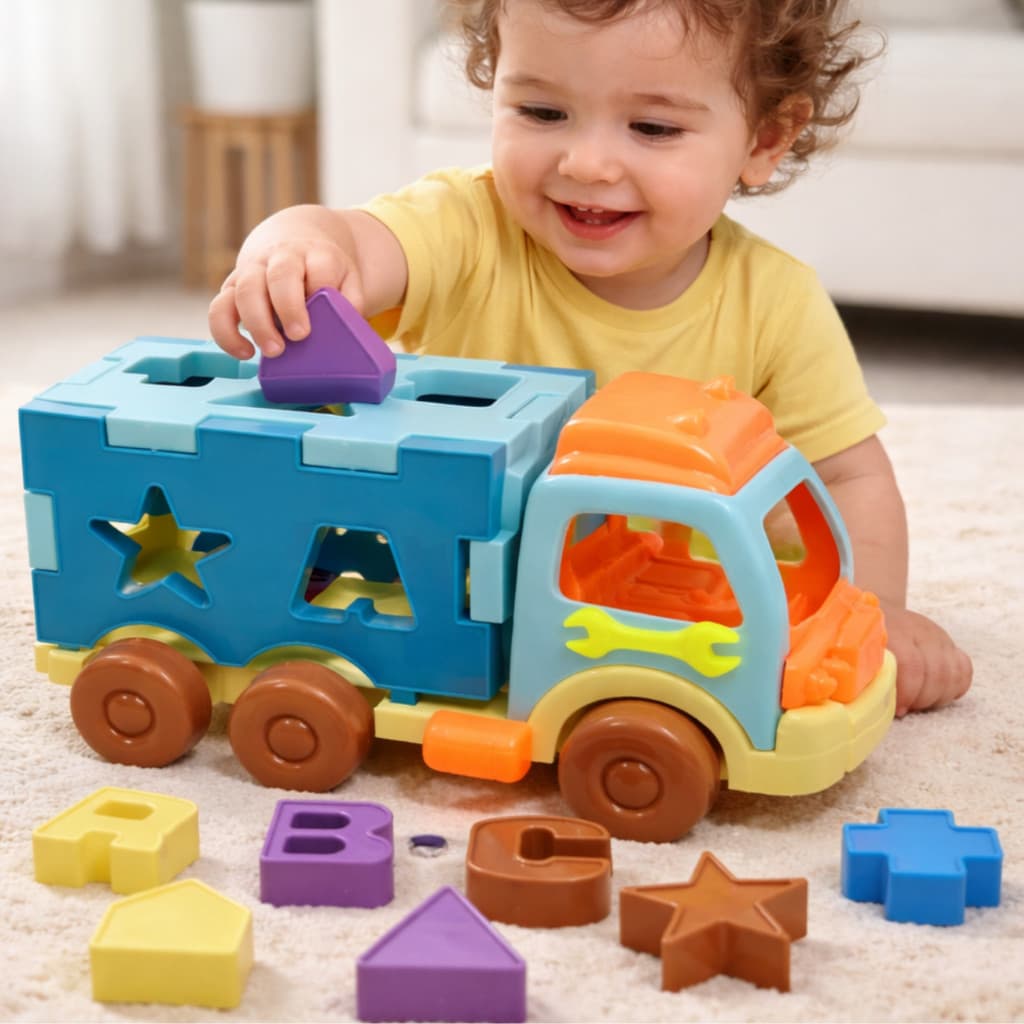 Carrinho Educativo Didático Encaixe Formas Geométricas Brinquedo Infantil Bebê Pedagógico Lúdico