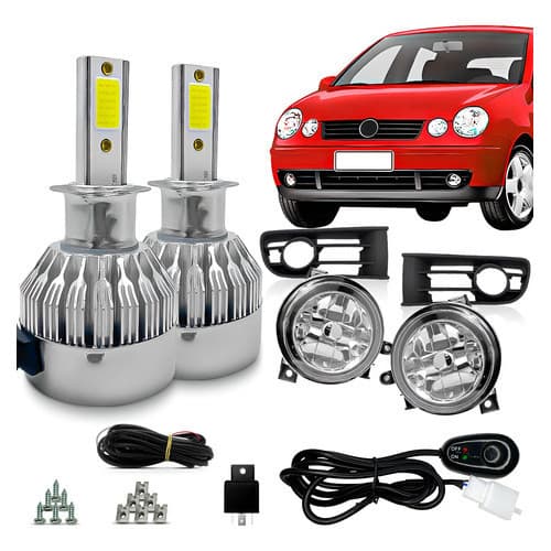 Kit Farolete Milha Polo 2003 2004 2005 2006 Super Led 2d