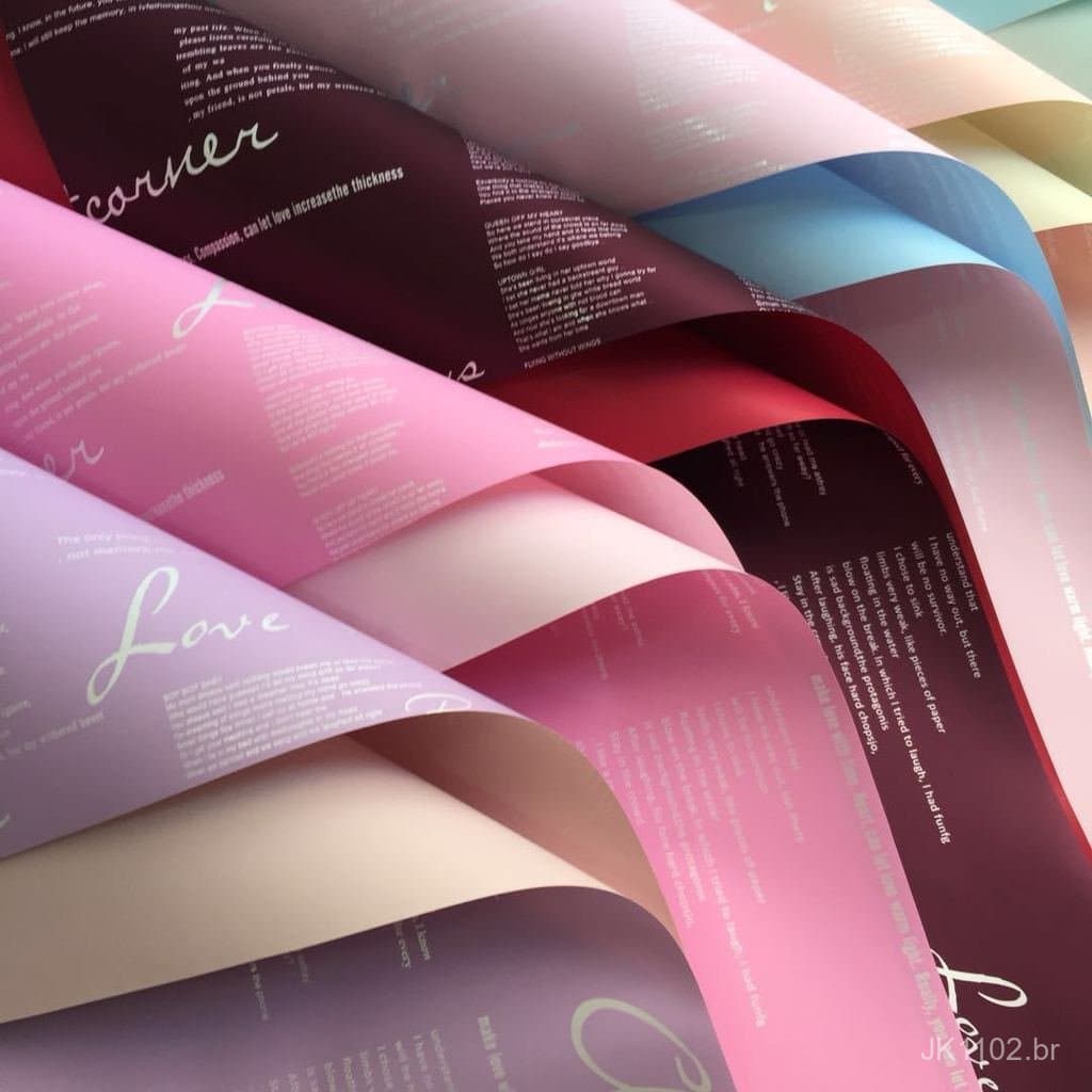 Papel de Embrulho Elegante Bicolor para Flores, Material de Papel de Embrulho Floral, Buquê de Presente, Papel de Embrul