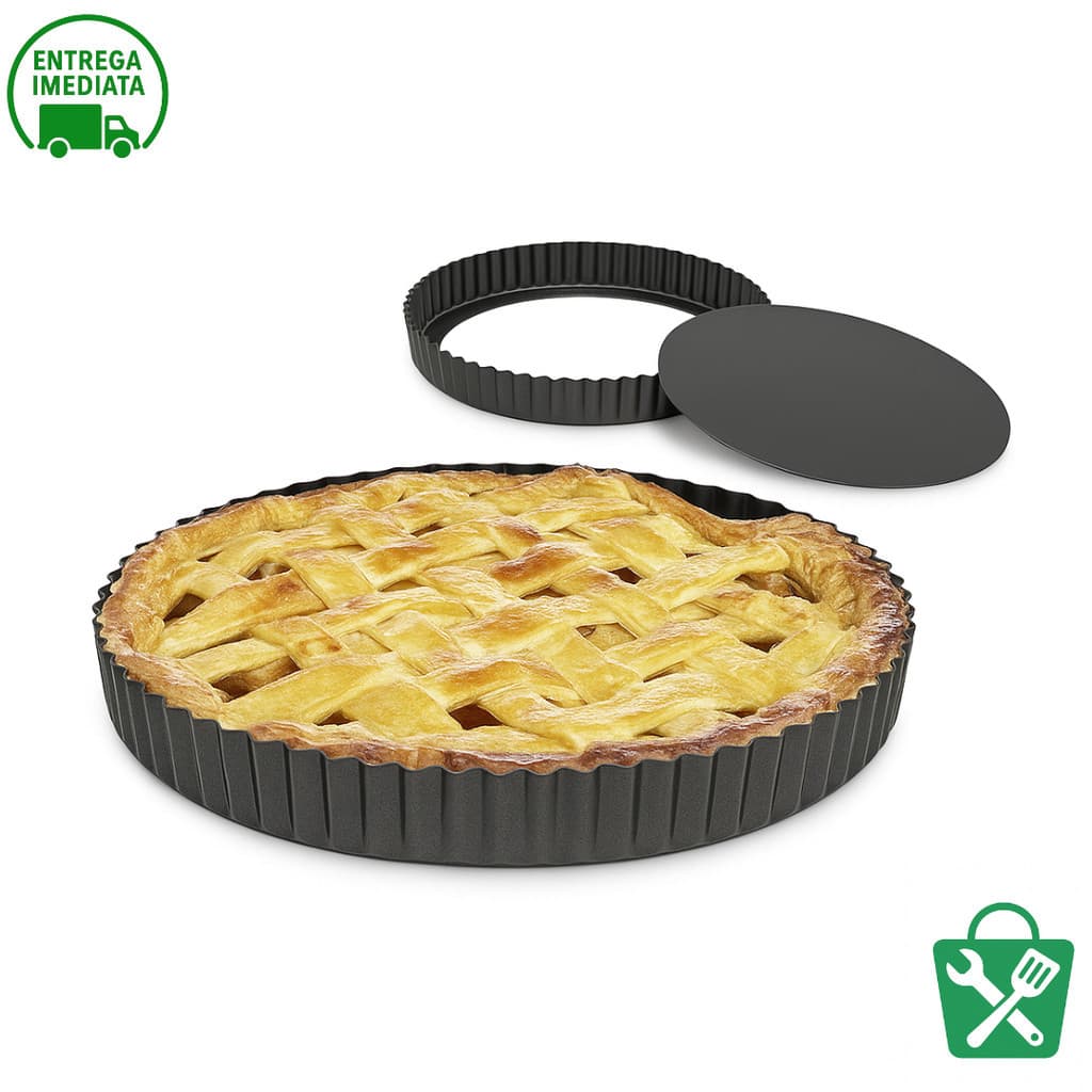Forma de Torta e Bolo 26cm Fundo Removível Antiaderente Cheesecake