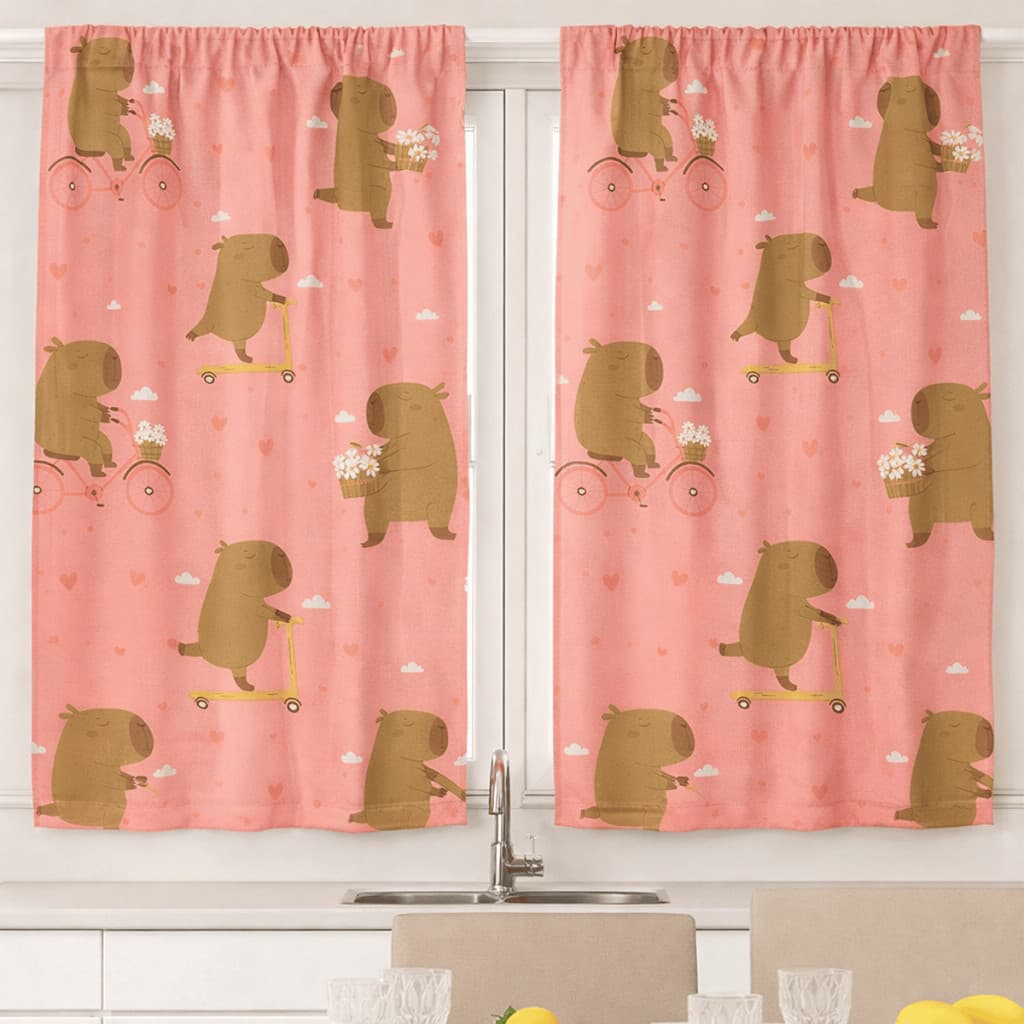 Cortina de Cozinha Para Vitro casa e decoração 200cm X 130cm - CAPIVARA