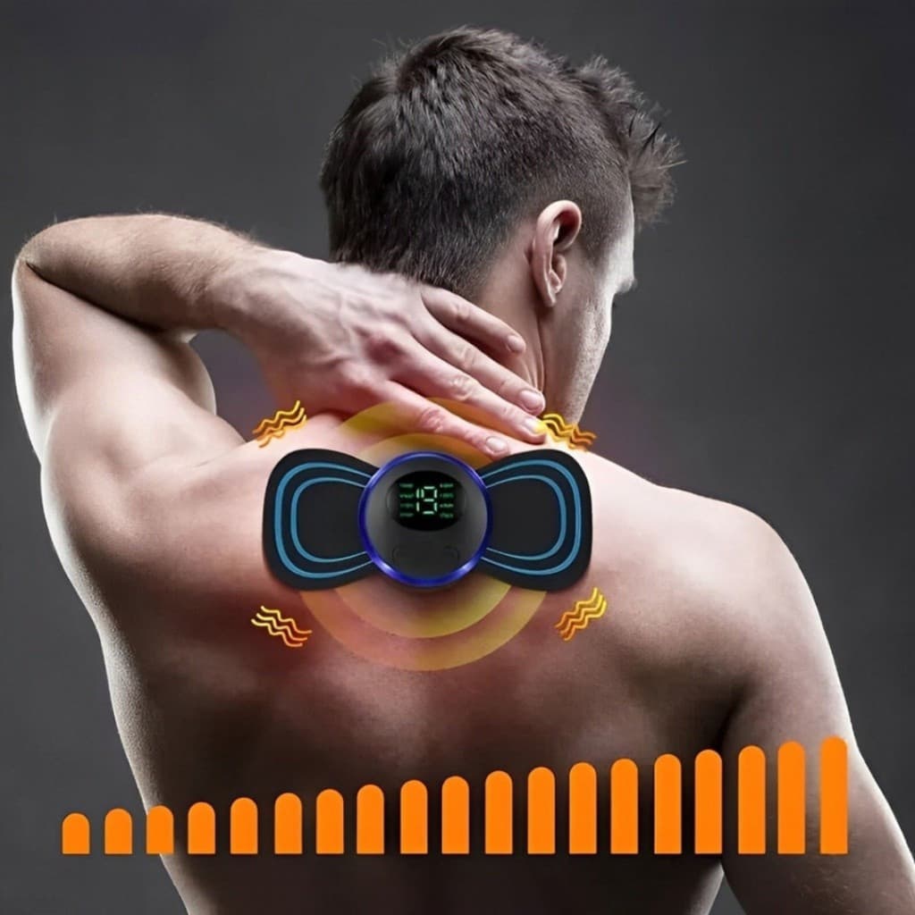 Mini Massageador Elétrico Portátil Recarregável Eletroterapia Pescoço e Perna - Bivolt