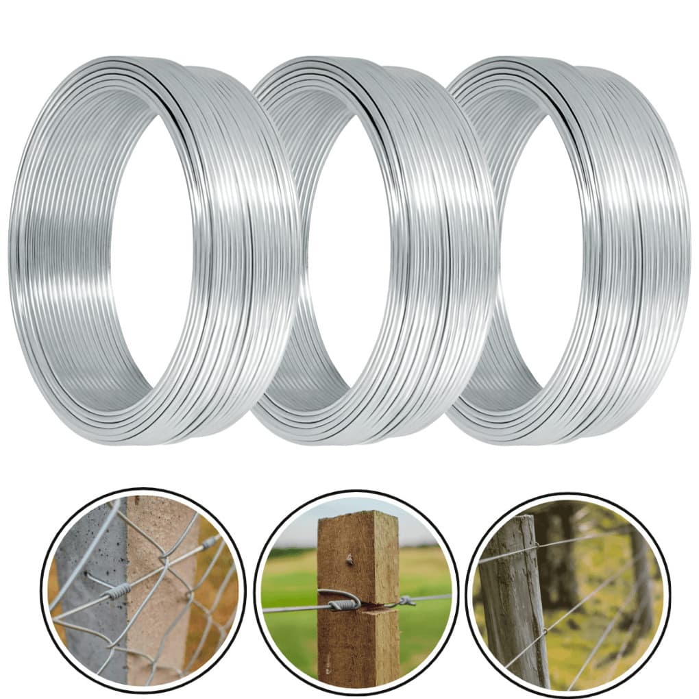 Arame Galvanizado 18 BWG Kit 3 Rolos 1kg Total 3kg