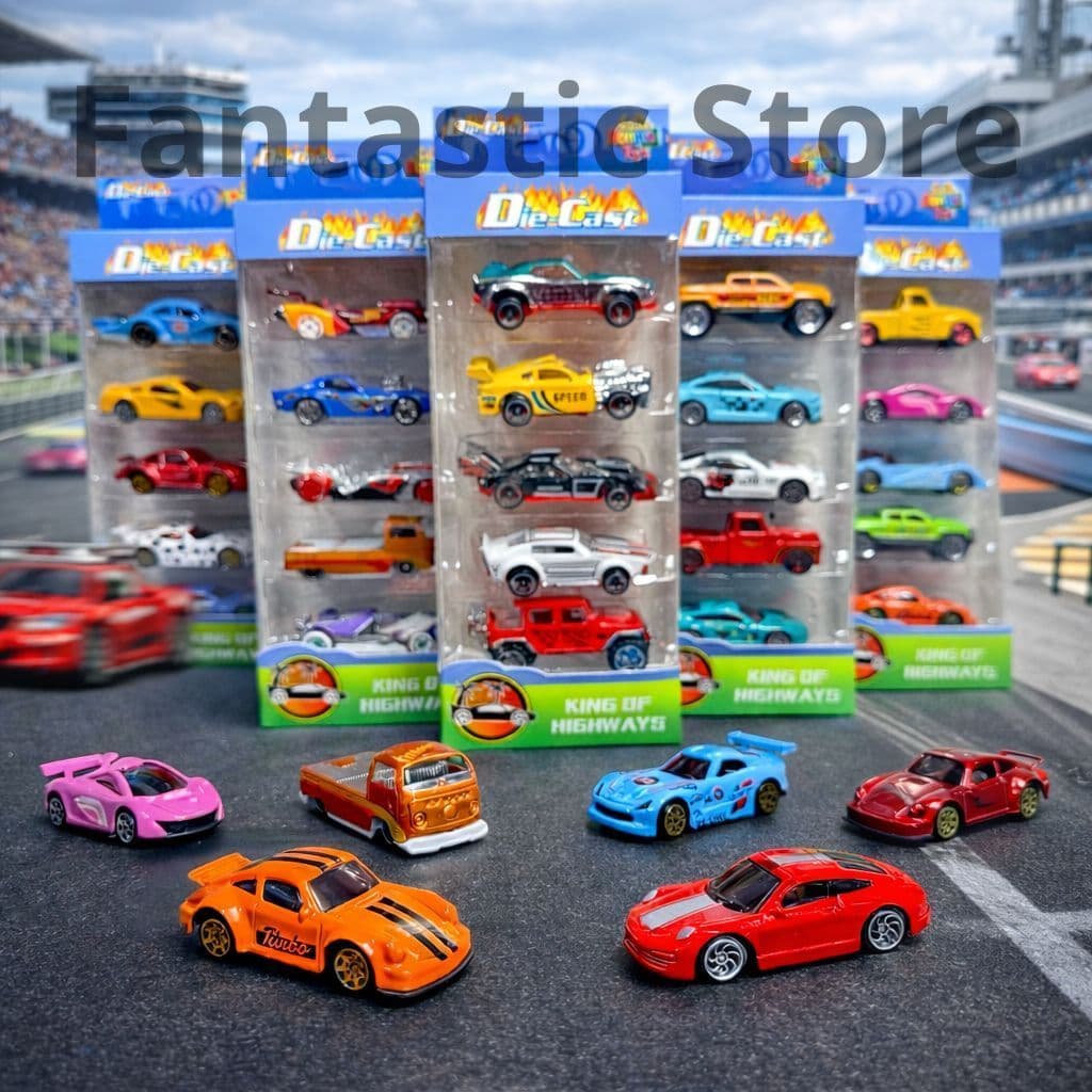 Kit Coleção Carrinho Ferro Estilo Hot Wheels kit 4 Peças Sortidos Coleção