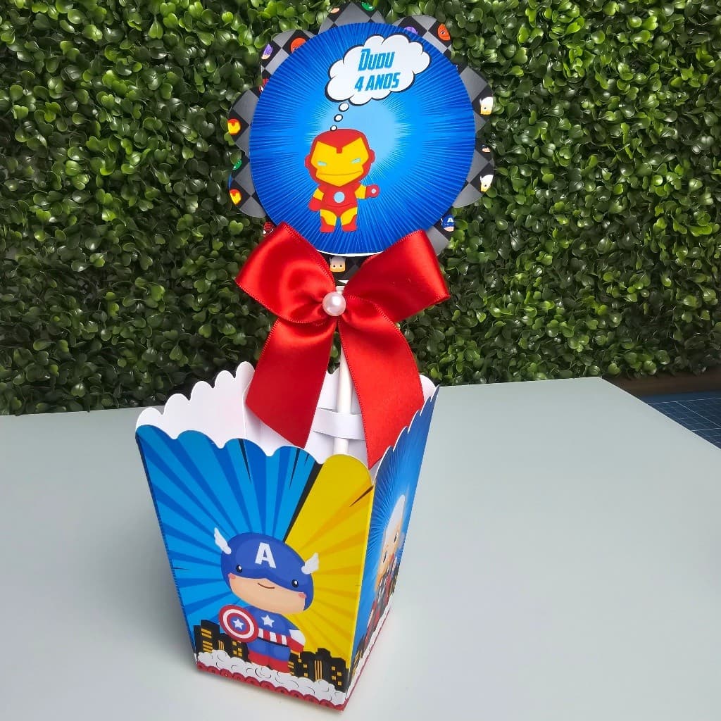 Centro de Mesa Cachepot HERÓIS VINGADORES BABY - Festa Infantil - Aniversario - Kit festa - Lembrancinha