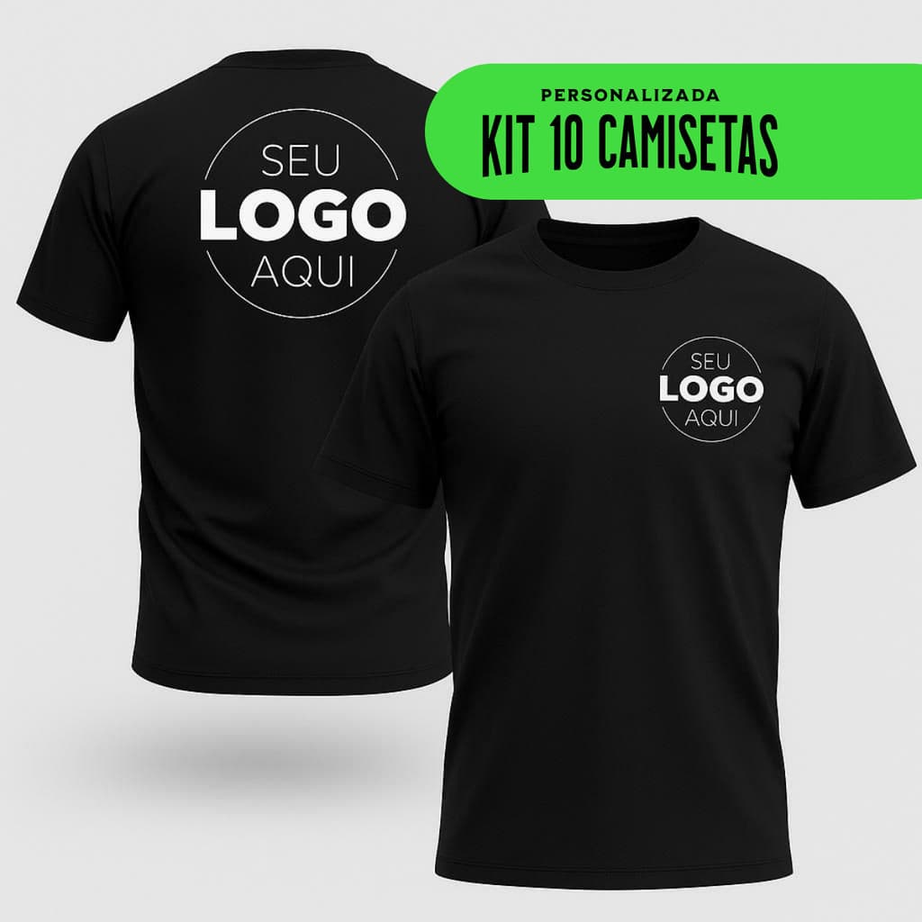 KIT 10 Camisas da Sua Empresa ou Estampa Preferida Personalizada 100% Algodão