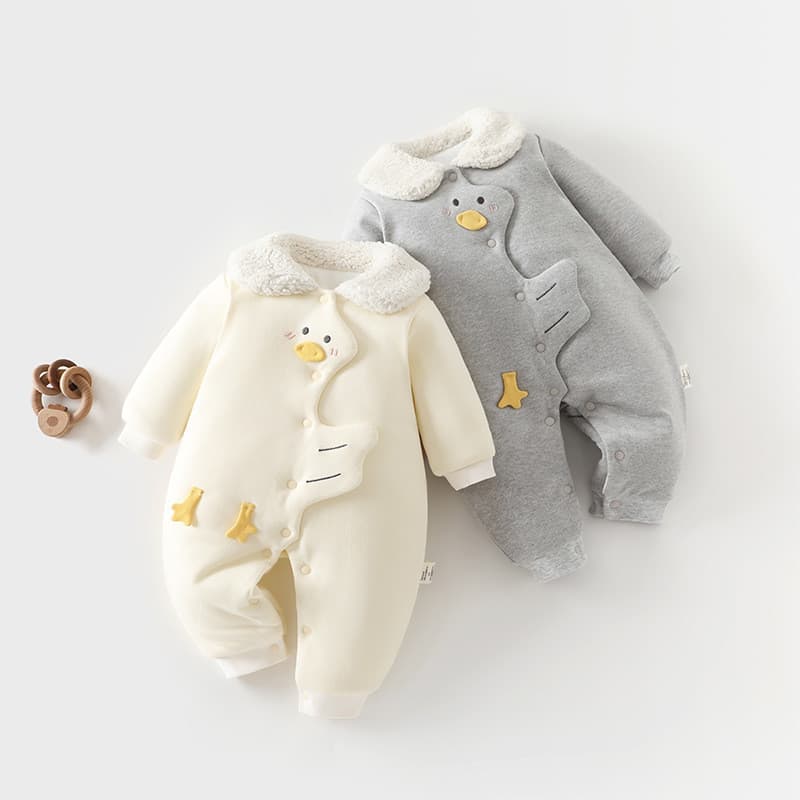 Macacão de bebê mais algodão 200g bebê acolchoado engrossado outono inverno roupas macacão infantil crianças