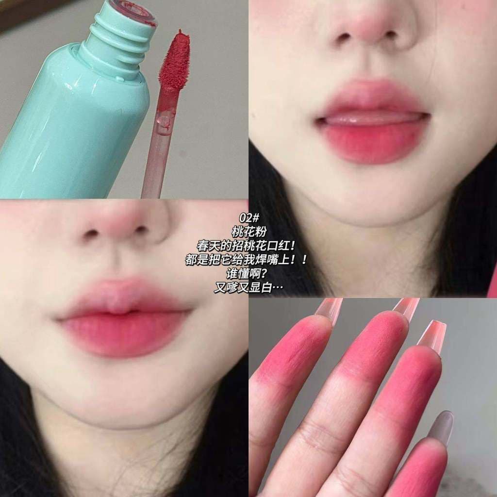 Fosco veludo fosco lábio esmalte segurar maquiagem renderização de cor não é fácil de colar copo feminino simples rosto