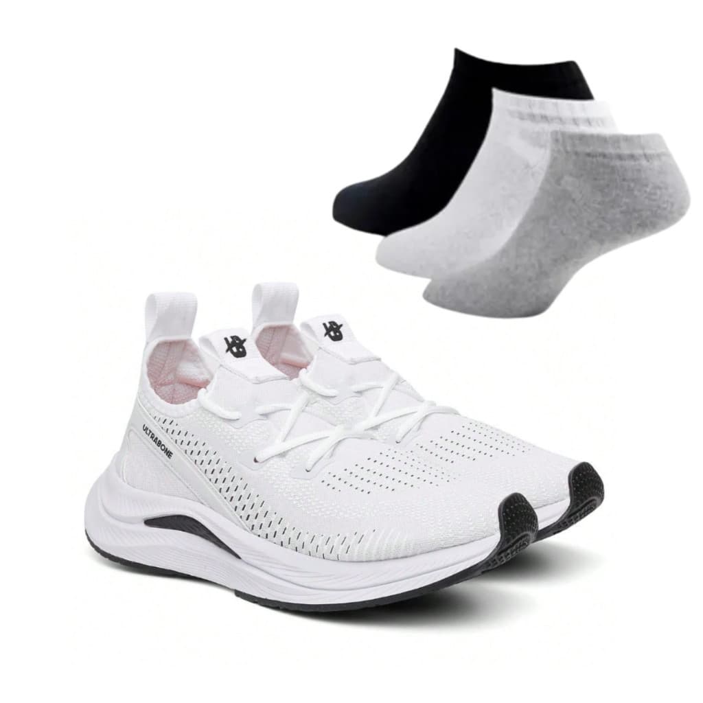 Tênis Feminino Para Academia Confortável Corrida Caminhada + 3 Meias