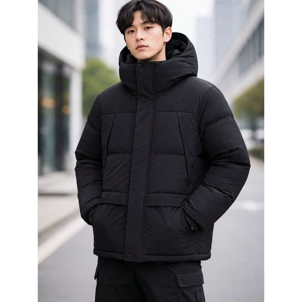 Jaqueta masculina outdoor  de inverno  Acolchoada Grossa com Capuz Removível