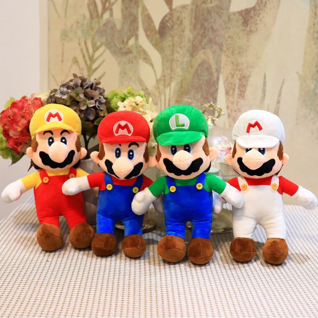 30cm Super Mario Brothers Luigi Boneca de pelúcia Anime Jogo Personagem Brinquedo infantil Presente WTDG