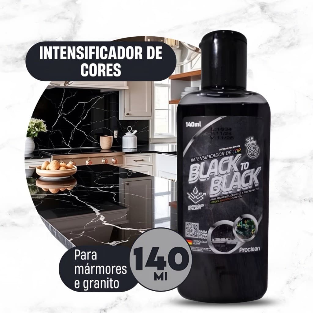 1/2/3 Revitalizador Limpa Granito Mármore Realça Cor Black To Black Active Color E Limpa Box