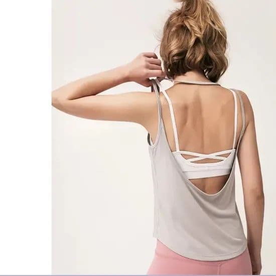 Y Yoga Wear blusa colete feminino sem mangas Design solto sentir quente menina alça de ombro larga bela volta correndo F