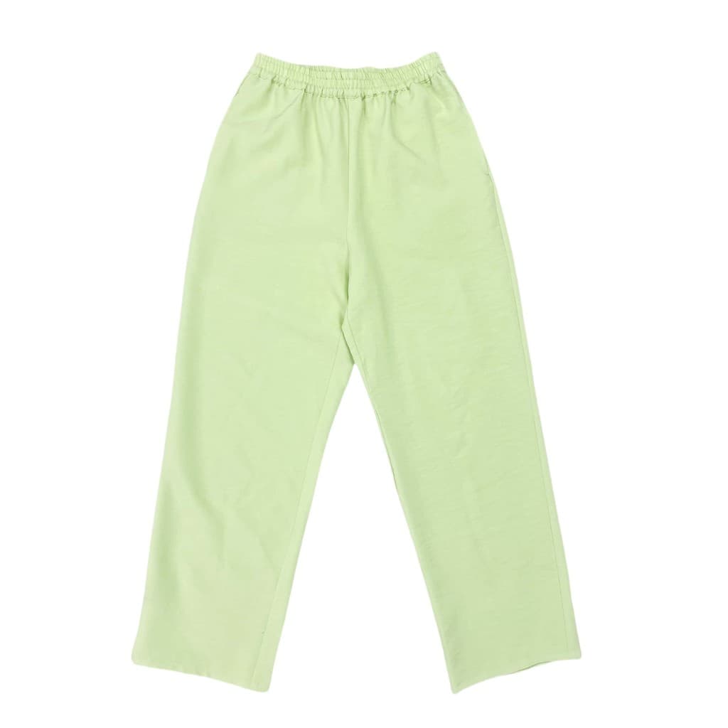1030 dias pedido novo estilo roupas femininas cintura elástica solta calças casuais Macaron cor simples bolso lateral ca