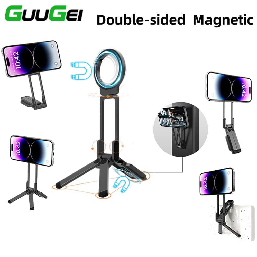 Guugei Suporte Magnético Para Telefone De Viagem Magsafe Tripé Portátil Selfie Transmissão Ao Vivo