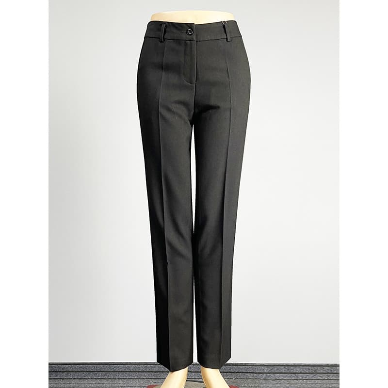 Marca profissional wear preto terno calças retas femininas 2025 meados de cintura magro-ajuste uniforme do Hotel calças