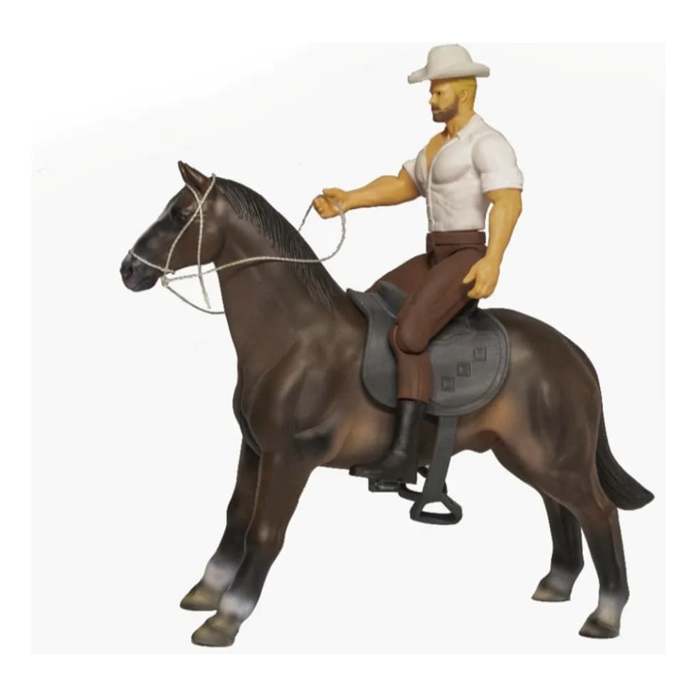Boneco Cowboy Com Cavalo E Cachorro - Articulado - Faz de conta - DB Play