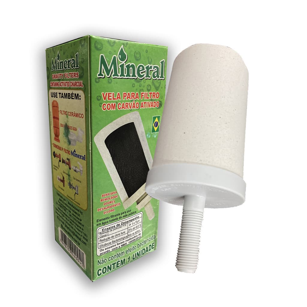 Vela para Filtro De Barro Carvão Ativado MINERAL ou ACQUA AZZURRA - Entrega Rápida