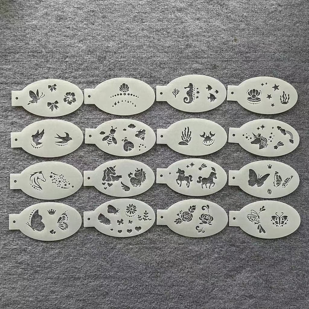 Novo estilo de pintura Facial crianças modelo de desenho animado feriado oco manual placa de pintura adesivo de tatuagem