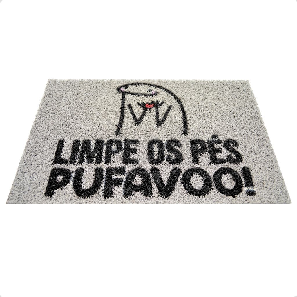 TAPETE CAPACHO 60X40 CM FLORK BENTO ENTRADA PORTA LIMPE POR FAVOR DECORATIVO ENGRAÇADO UTILIDADE PARA CASA
