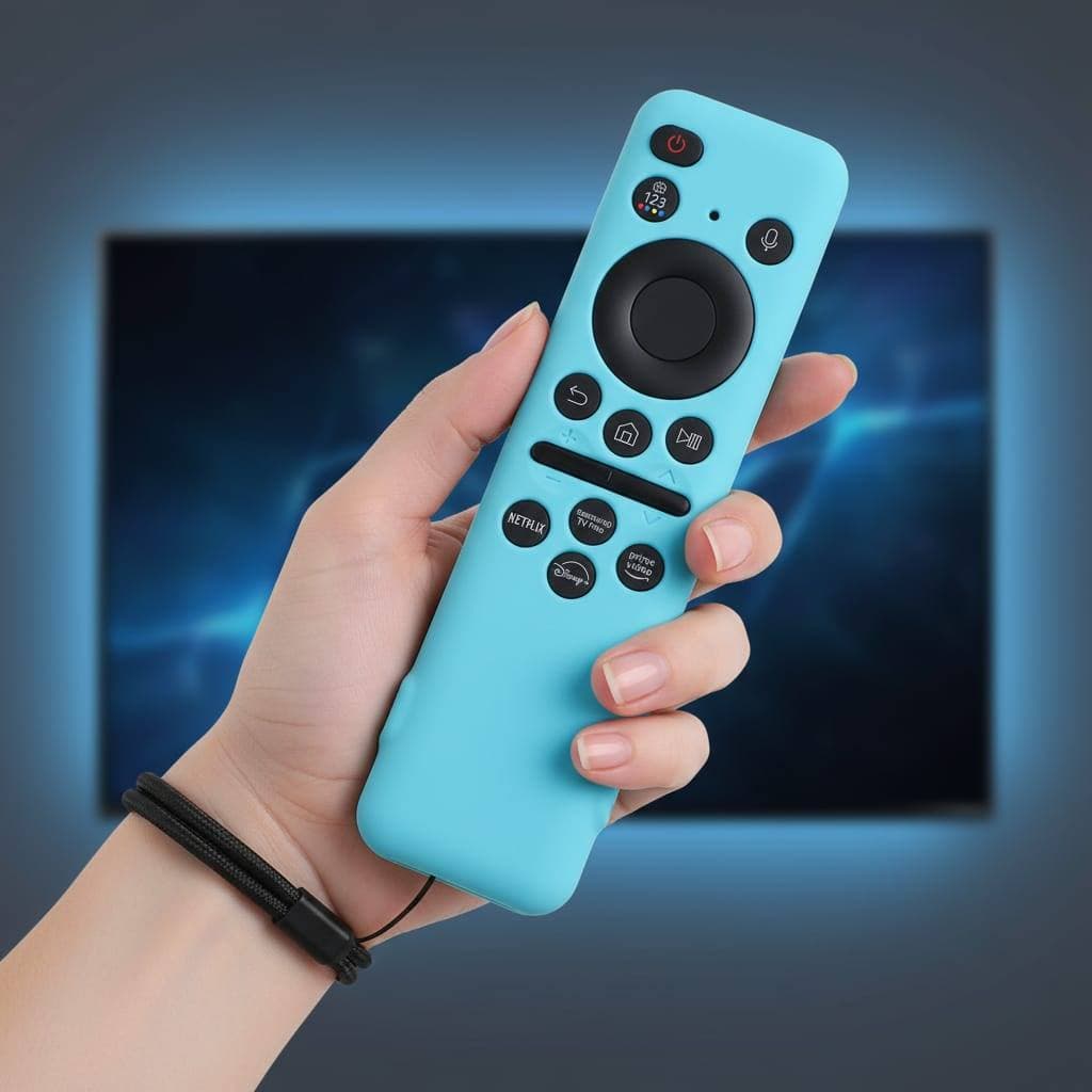 Capa de Silicone Antiderrapante Prova de Choque para Controle Remoto Smart TV Cordão de Segurança