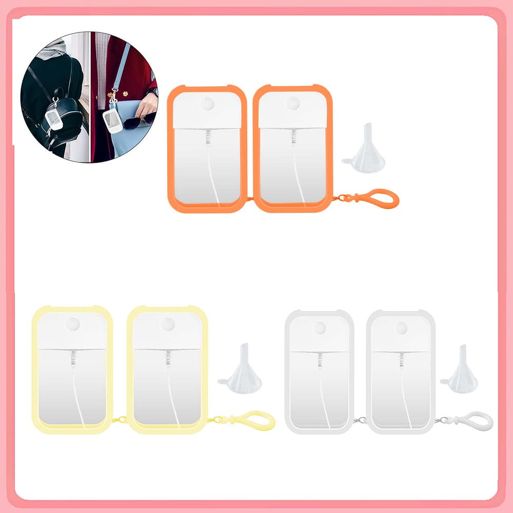 Frasco de Spray portátil branco/amarelo/laranja com gancho e caixa de silicone ABS e Material de silicone