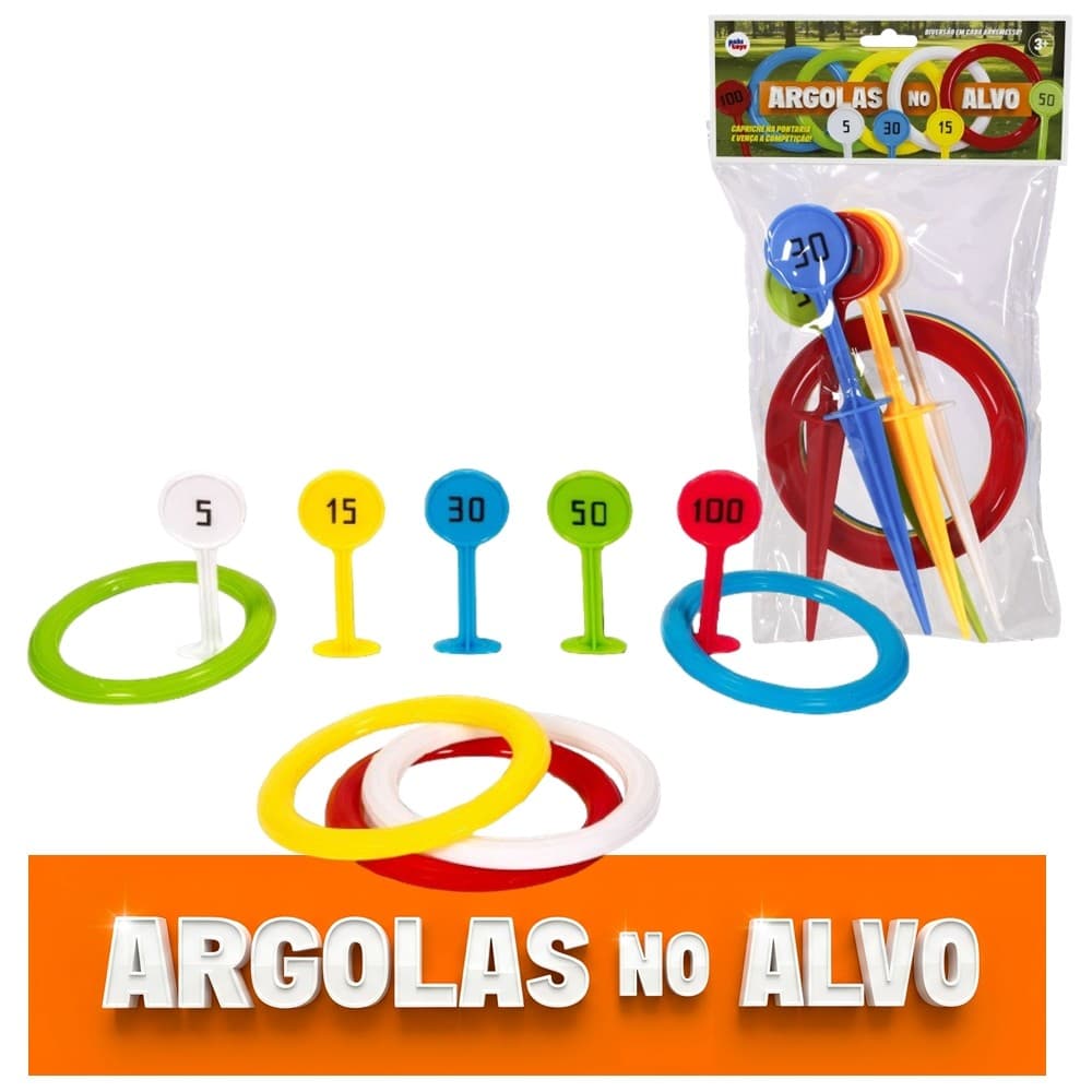 Jogo Argolas no Alvo Brinquedo Pontaria Praia Grama