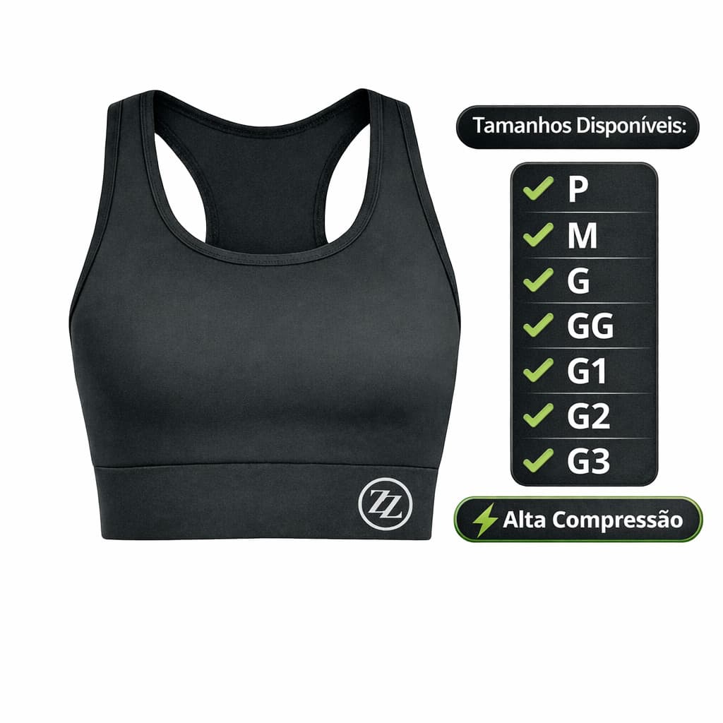 Top Fitness Feminino Nadador Alta Compressão em Suplex – Sustentação Firme P ao G3 Plus Size