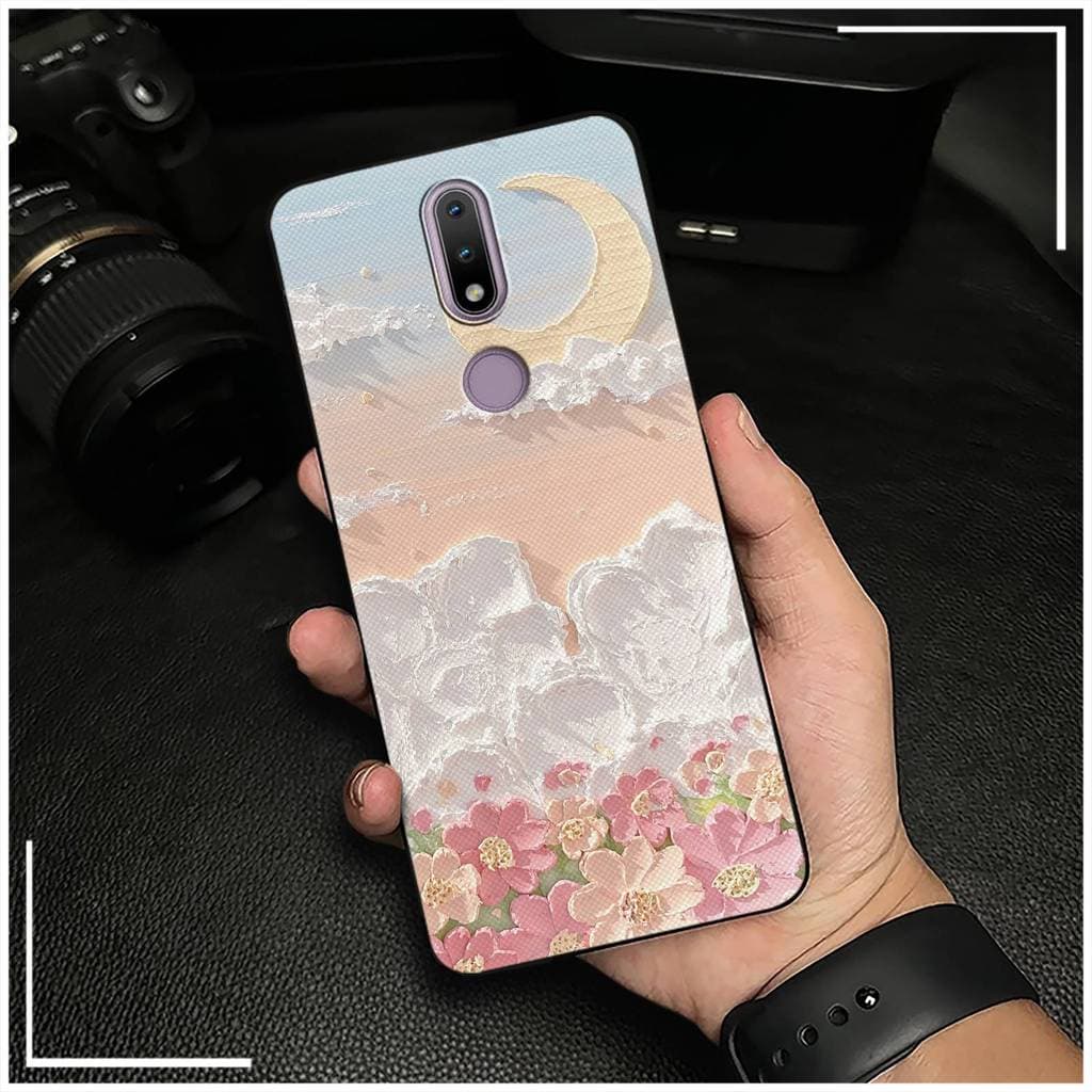 Design De Moda Capa Macia De Telefone Para Nokia 2.4 Envoltório Completo Resistente À Sujeira Anti-Queda Graffiti Trasei