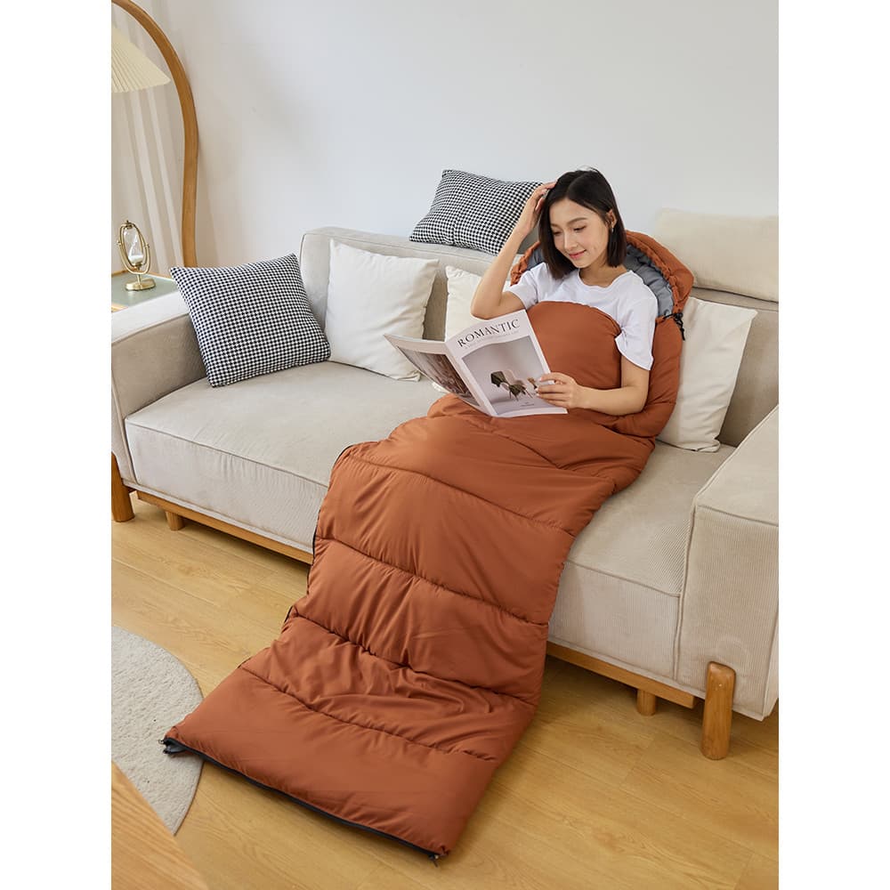 Saco de dormir adulto acampamento ao ar livre engrossado quente escritório interior almoço pausa viagem colcha suja inve