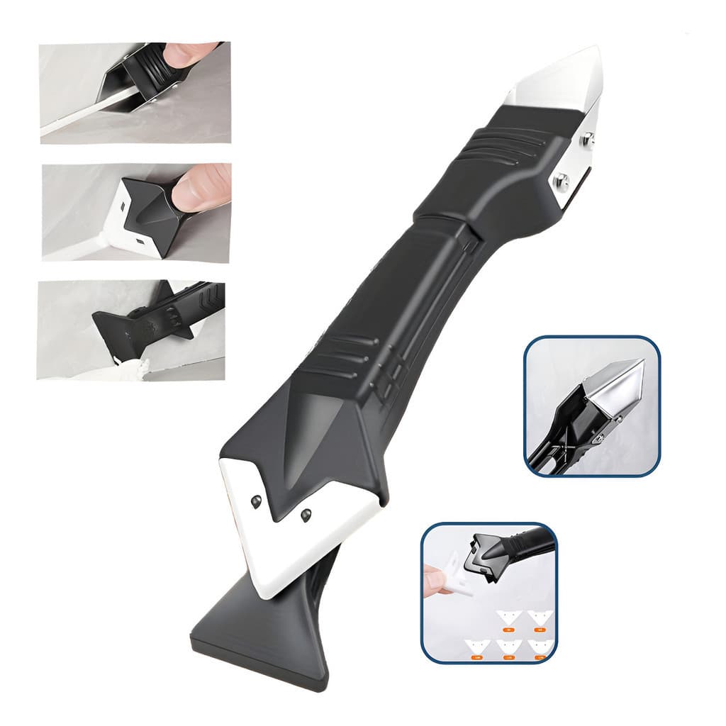 Espátula Para Aplicar e Raspar Rejunte Aplicação Silicone Plástico Raspador Remover Silicone Velho Multiuso 3 em 1 Pared