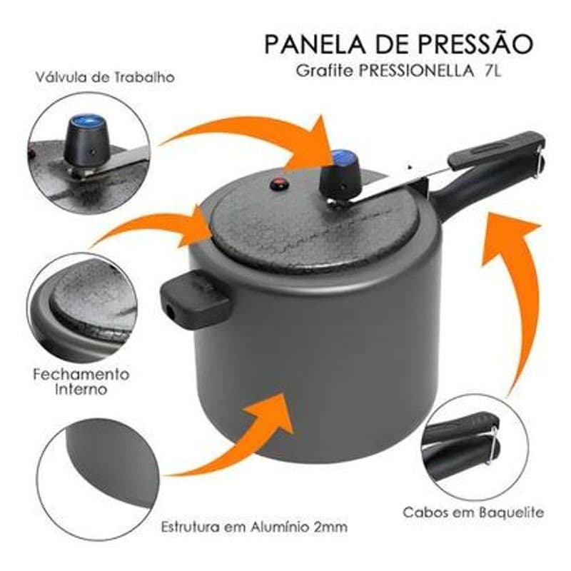 PANELA PRESSAO 7.0 LTS PRESSIONELLA BLACK 327