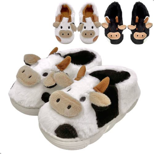 Pantufa Vaquinha Pelúcia Antiderrapante Térmica Confortável