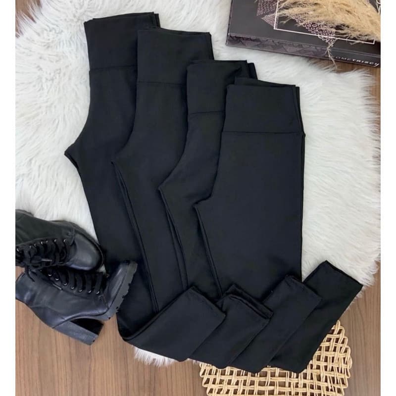Kit 3 Calça legging Flanelada feminina Peluciada Grossa