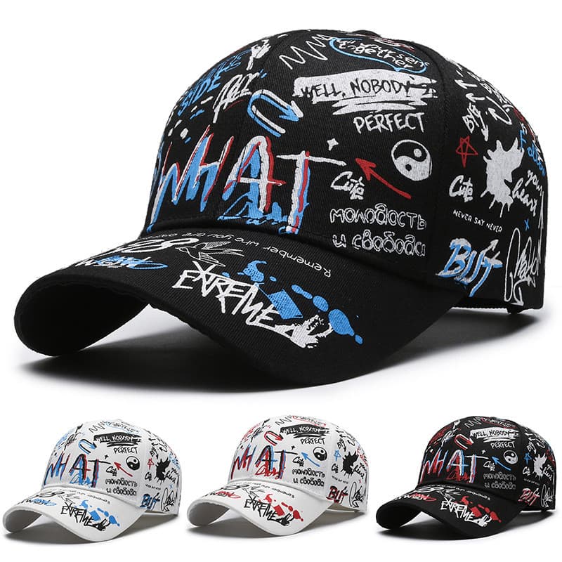 Moda Graffiti na moda chapéu exclusivo impresso Hip Hop boné guarda-sol unissex (novo estoque pronto)