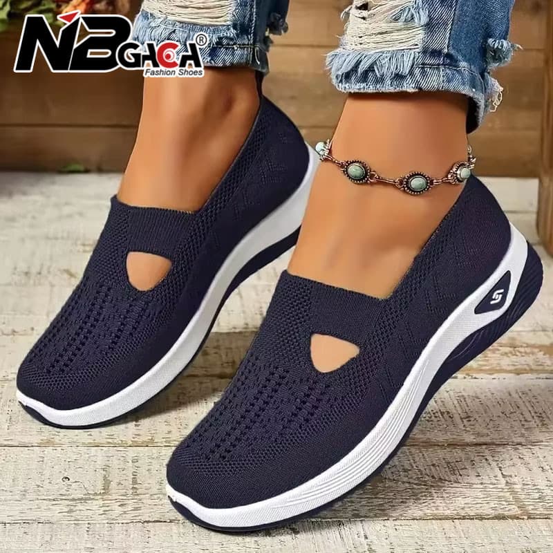 36-43 Tênis/Sapatos De Caminhada Femininos Com Sola Antiderrapante E Resistente Ao Desgaste Malha Respirável