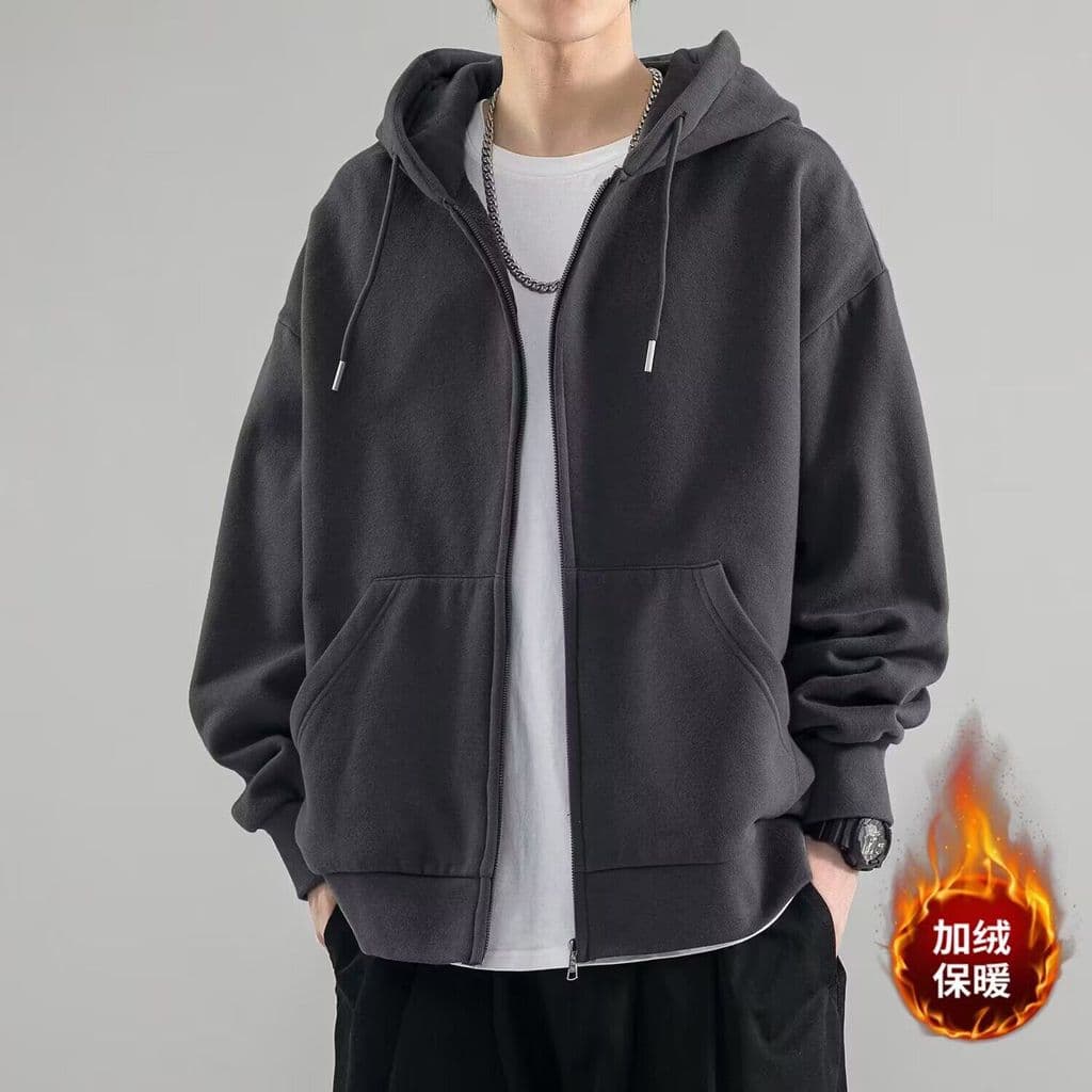 Forro de lã moletom meninos 2023 novo estilo outono inverno rua Wear esportes Cardigan jaqueta com capuz juventude cor s