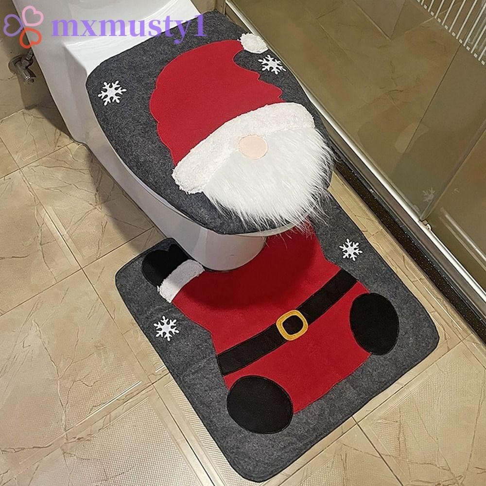 MXMUSTY Capa De Assento De Vaso Sanitário , 1 Conjunto De Decoração De Natal , Tampa À Prova De Poeira ,