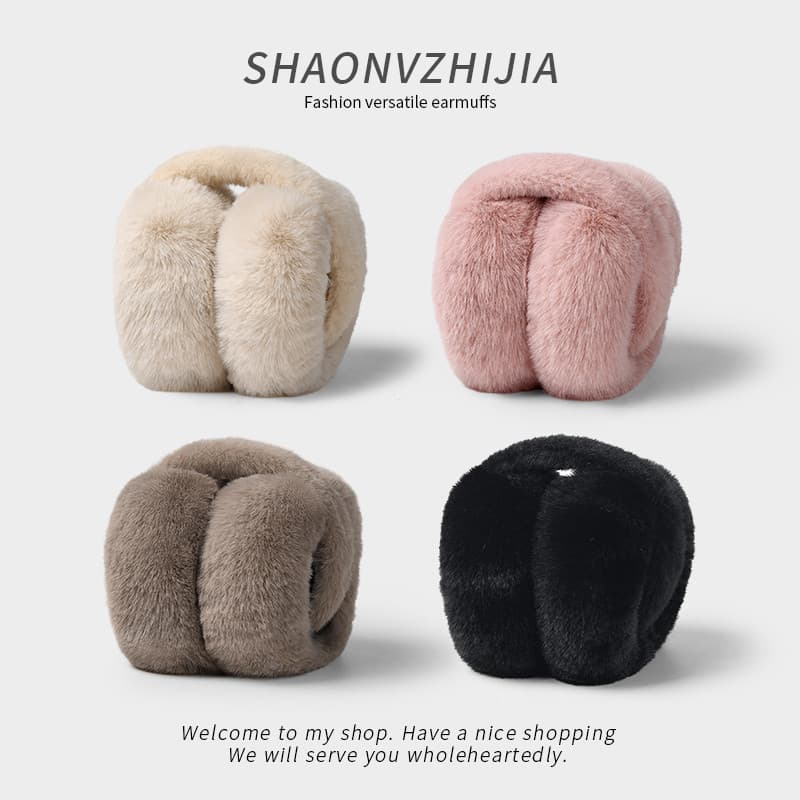 Além de protetores de orelha de pelúcia inverno feminino inverno quente earmuffs proteção de ouvido earmuffs moda estuda