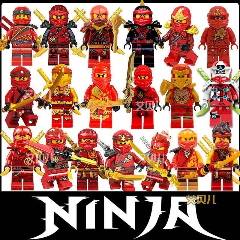 Kai Personagem Ninjago Grande Filme Quimono Dragão Espada Montado Bloco De Construção Brinquedos Masculino Chama Cabeça Clássico kFnC