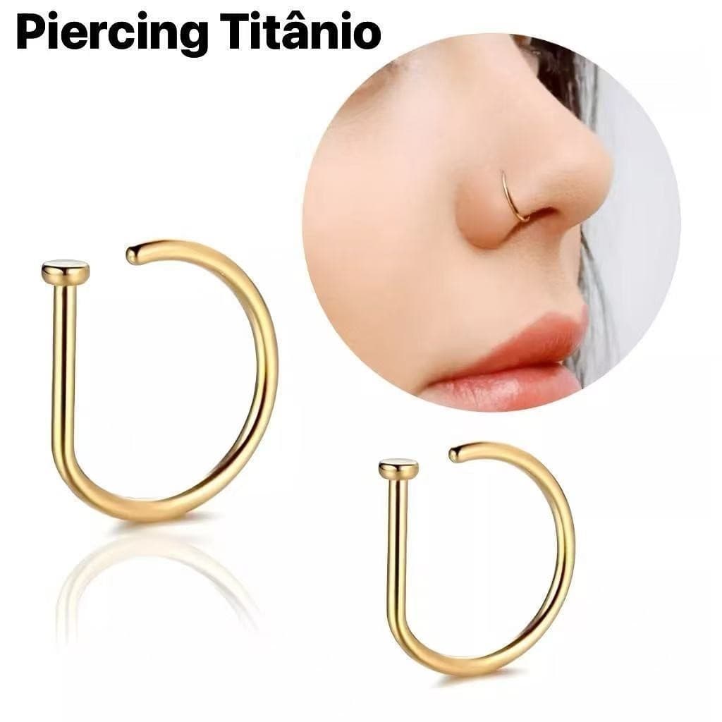 Piercing Argola Titânio G23 Hipoalergênico Nariz Dring Gring Nostril