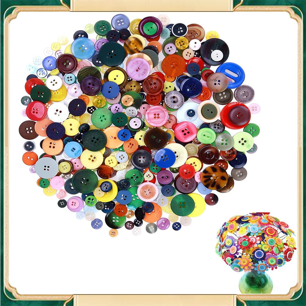 500-600 botões redondos coloridos de resina Peso: 300 g Botões para roupas Botões artísticos para apliques